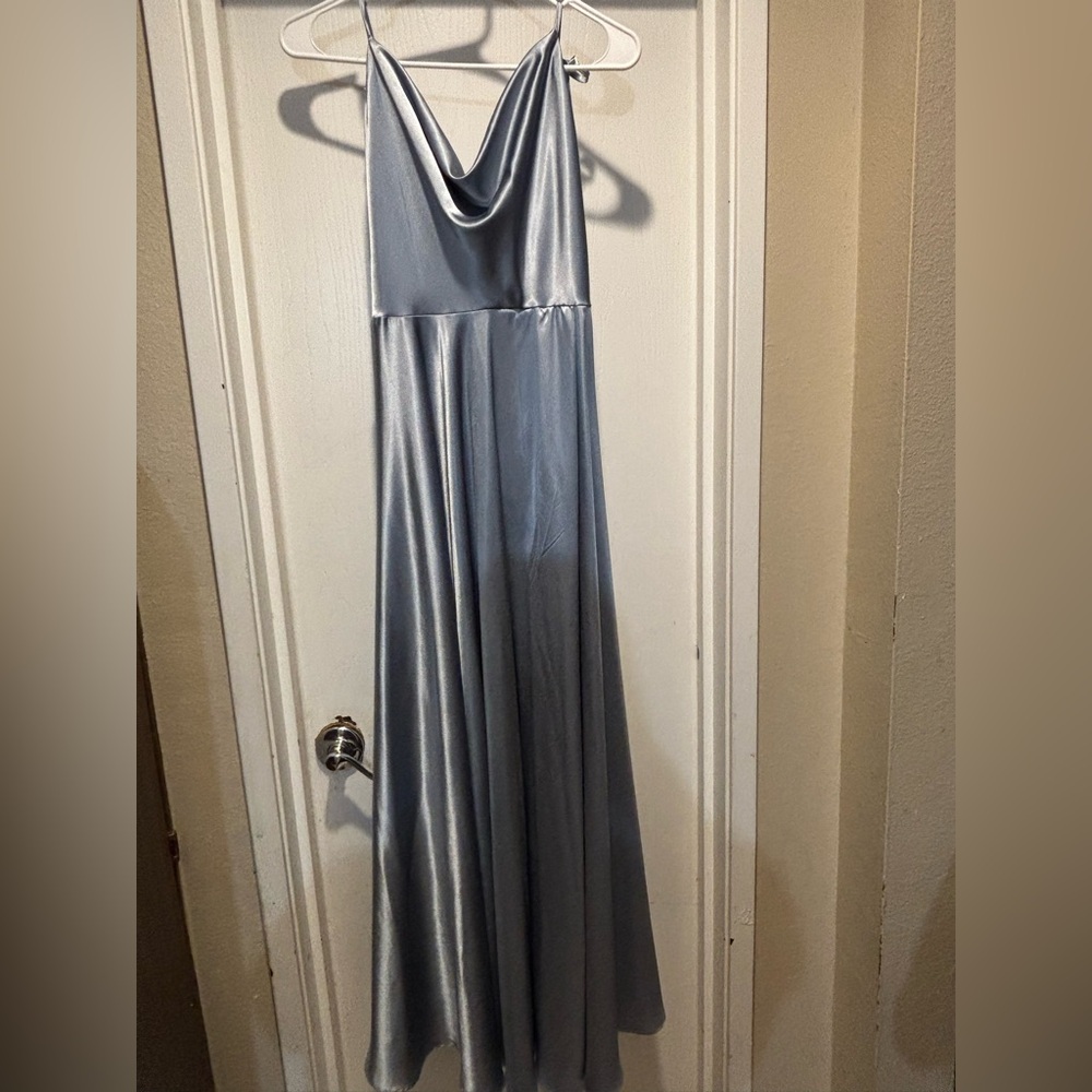 Elegant Silver Satin Gown Ladivine Cinderella